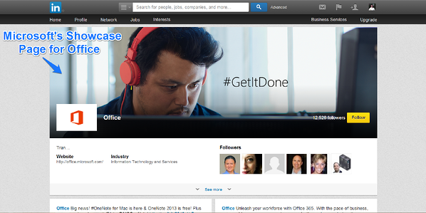 LinkedIn showcase