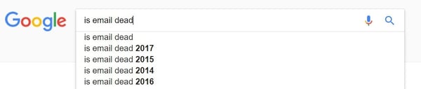 Example from google of email dying
