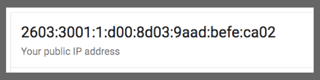 Example of IPv6