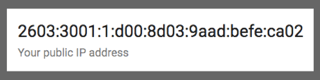 My public IPv6 address